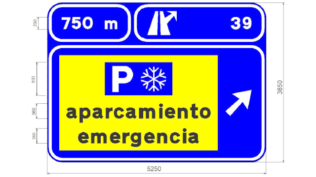 Cartel de preaviso en autopista y autovía